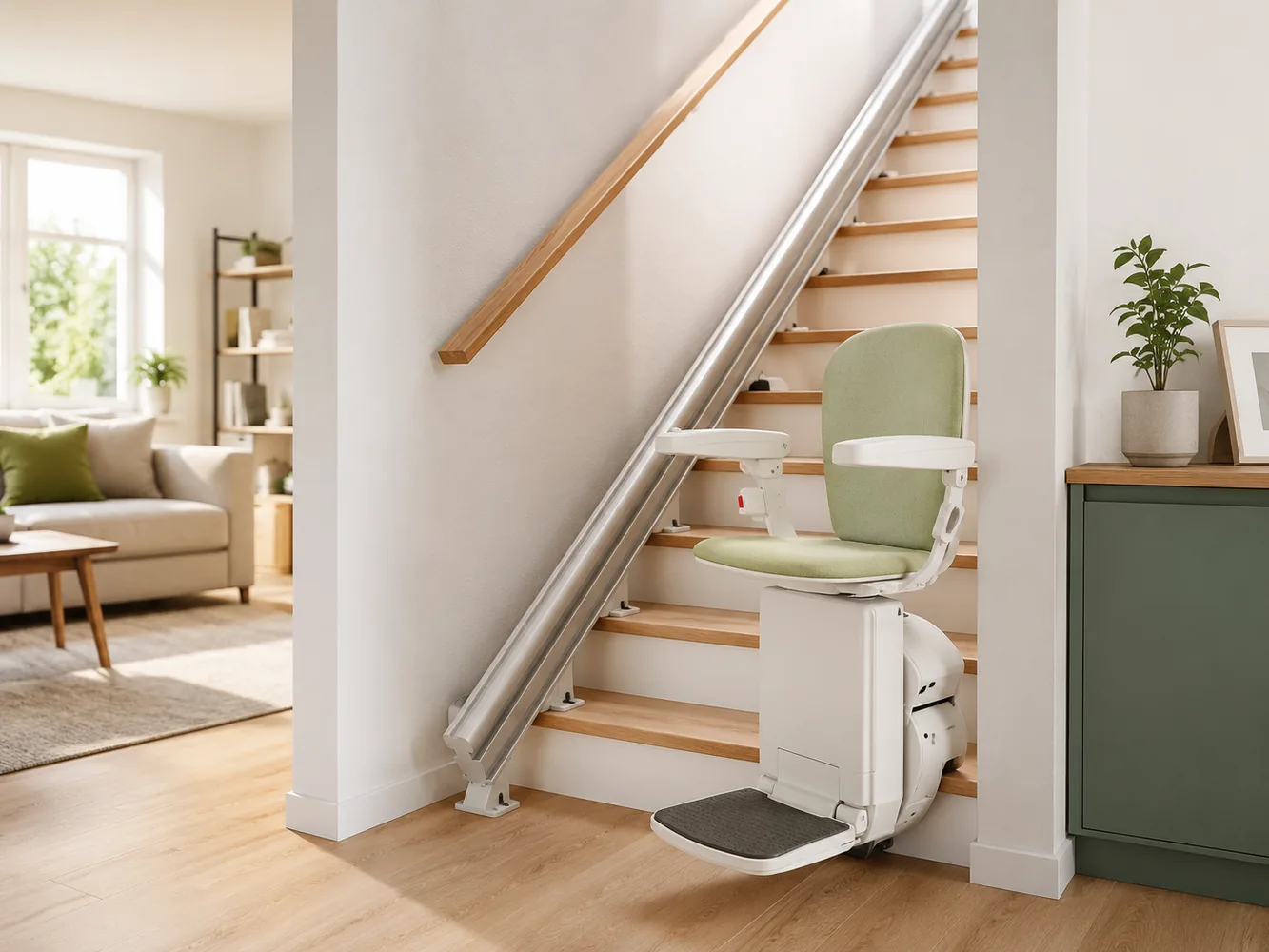 Treppenlift in einem Wohnhaus